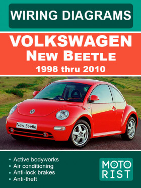 Електросхеми Volkswagen New Beetle з 1998 по 2010 рік у форматі PDF (англійською мовою)