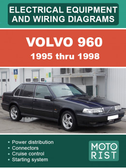 Volvo 960 с 1995 по 1998 год, электрооборудование и цветные электросхемы в электронном виде (на английском языке)