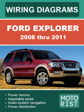 Цветные электросхемы и электрооборудование Ford Explorer с 2008 по 2011 год в формате PDF (на английском языке)