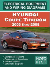 Hyundai Coupe Tiburon з 2003 по 2008 рік, електрообладнання та електросхеми у форматі PDF (англійською мовою)