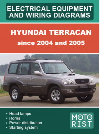 Hyundai Terracan з 2004 і 2005 років, електрообладнання та електросхеми у форматі PDF (англійською мовою)