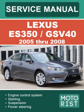 Книга по ремонту Lexus ES350 / GSV40 c 2005 по 2008 год, в формате PDF (на английском языке)