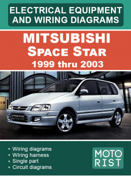 Mitsubishi Space Star с 1999 по 2003 год, электрооборудование и электросхемы в электронном виде (на английском языке)