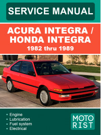 Acura Integra / Honda Integra 1982 thru 1989, service e-manual