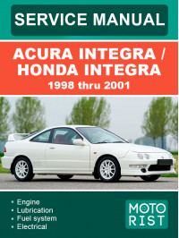 Acura Integra / Honda Integra с 1998 по 2001 год, руководство по ремонту и эксплуатации в электронном виде (на английском языке)