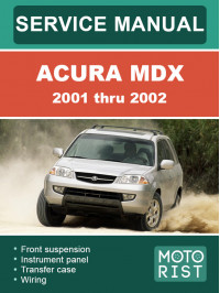 Acura MDX з 2001 по 2002 рік, керівництво з ремонту та експлуатації у форматі PDF (англійською мовою)