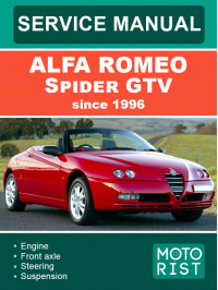 Alfa Romeo Spider GTV c 1996 года, руководство по ремонту и эксплуатации в электронном виде (на английском языке)