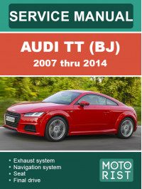 Audi TT (BJ) c 2007 по 2014 год, руководство по ремонту и эксплуатации в электронном виде (на английском языке)