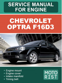 Chevrolet Optra F16D3, руководство по ремонту двигателя в электронном виде (на английском языке)