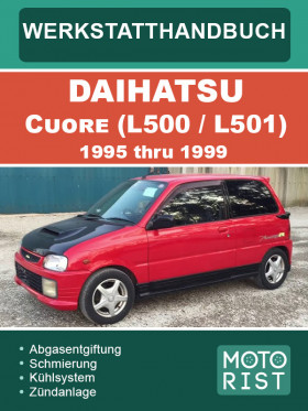 Книга по ремонту Daihatsu Cuore (L500 / L501) c 1995 по 1999 год, в формате PDF (на немецком языке)