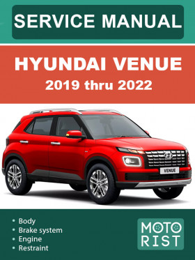 Посібник з ремонту Hyundai Venue з 2019 по 2022 рік у форматі PDF (англійською мовою)