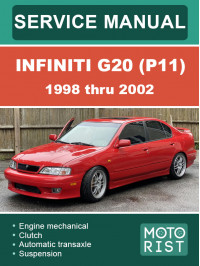 Infiniti G20 (P11) с 1998 по 2002 год, руководство по ремонту и эксплуатации в электронном виде (на английском языке)