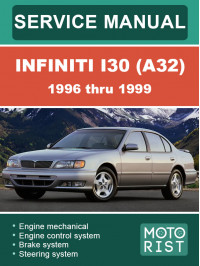 Infiniti I30 (A32) з 1996 по 1999 рік, керівництво з ремонту та експлуатації у форматі PDF (англійською мовою), 6 частин