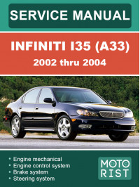 Infiniti I35 (A33) с 2002 по 2004 год, руководство по ремонту и эксплуатации в электронном виде (5 частей на английском языке)