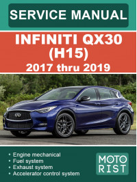 Infiniti QX30 (H15) з 2017 по 2019 рік, керівництво з ремонту та експлуатації у форматі PDF (англійською мовою)