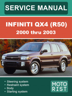 Книга по ремонту Infiniti QX4 (R50) с 2000 по 2003 год в формате PDF (на английском языке)