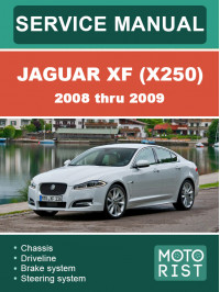 Jaguar XF (X250) з 2008 по 2009 рік, керівництво з ремонту у форматі PDF (англійською мовою)