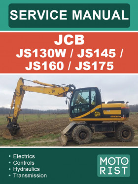 Книга по ремонту экскаватора JCB JS130W / JS145 / JS160 / JS175 в формате PDF (на английском языке)