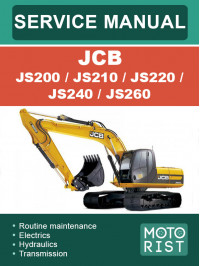 JCB JS200 / JS210 / JS220 / JS240 / JS260, керівництво з ремонту та експлуатації екскаватора у форматі PDF (англійською мовою)