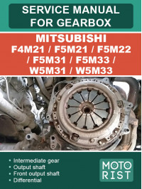 Mitsubishi F4M21 / F5M21 / F5M22 / F5M31 / F5M33 / W5M31 / W5M33, руководство по ремонту коробки передач в электронном виде (на английском языке)