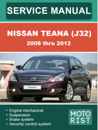 Nissan Teana (J32) c 2008 по 2012 год, руководство по ремонту и эксплуатации в электронном виде (на английском языке)