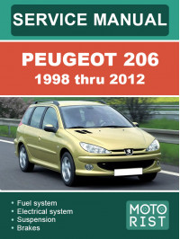 Peugeot 206 с 1998 по 2012 год, руководство по ремонту и эксплуатации в электронном виде (на английском языке)