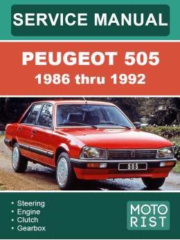 Peugeot 505 с 1986 по 1992 год, руководство по ремонту и эксплуатации в электронном виде (на английском языке)