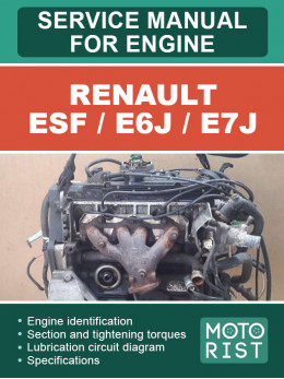 Renault ESF / E6J / E7J, керівництво з ремонту двигуна у форматі PDF (англійською мовою)