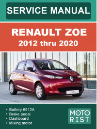 Renault Zoe 2012 thru 2020, service e-manual