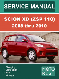 Scion xD (ZSP 110) з 2008 по 2010 рік, керівництво з ремонту та експлуатації у форматі PDF (англійською мовою)