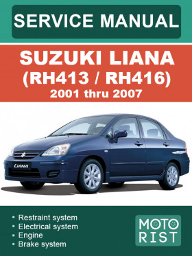 Suzuki Liana (RH413 / RH416) з 2001 по 2007 рік у форматі PDF (англійською мовою)