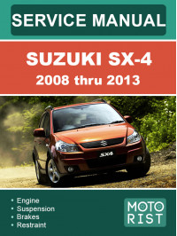 Suzuki SX-4 з 2008 по 2013 рік, керівництво з ремонту та експлуатації у форматі PDF (англійською мовою)
