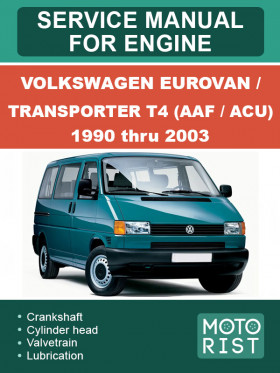 Книга по ремонту двигателя Volkswagen Eurovan / Transporter T4 (AAF / ACU) с 1990 по 2003 год в формате PDF (на английском языке)