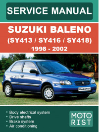 Suzuki Baleno (SY413 / SY416 / SY418) 1998 - 2002 років, керівництво з ремонту та експлуатації у форматі PDF (англійською мовою)