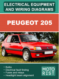 Peugeot 205, электросхемы и электрооборудование кузова в электронном виде (на английском языке)
