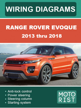 Range Rover Evoque с 2013 по 2018 год, цветные электросхемы в электронном виде (на английском языке)