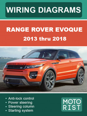 Кольорові електросхеми Range Rover Evoque з 2013 по 2018 рік у форматі PDF (англійською мовою)