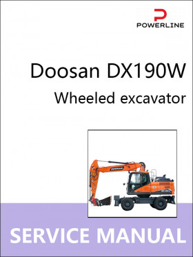 Книга по ремонту экскаватора Doosan DX190W в формате PDF (на английском языке)