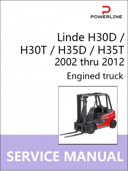 Linde H30D / H30T / H35D / H35T с 2002 по 2012 год, руководство по эксплуатации и техобслуживанию погрузчика в электронном виде (на английском языке)