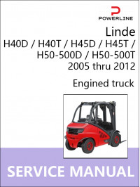 Linde H40D / H40T / H45D / H45T / H50-500D / H50-500T с 2005 по 2012 год, руководство по эксплуатации и техобслуживанию погрузчика в электронном виде (на английском языке)