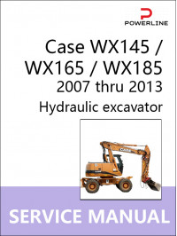 Case WX145 / WX165 / WX185 с 2007 по 2013 год, руководство по ремонту и эксплуатации экскаватора в электронном виде (на английском языке)