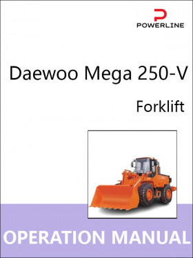 Книга по эксплуатации и техобслуживанию погрузчика Daewoo Mega 250-V в формате PDF (на английском языке)