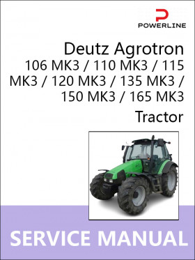 Книга по ремонту трактора Deutz Agrotron 106 MK3 / 110 MK3 / 115 MK3 / 120 MK3 / 135 MK3 / 150 MK3 / 165 MK3 в формате PDF (на английском языке)