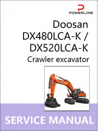 Doosan DX480LCA-K / DX520LCA-K, руководство по ремонту и эксплуатации экскаватора в электронном виде (на английском языке)