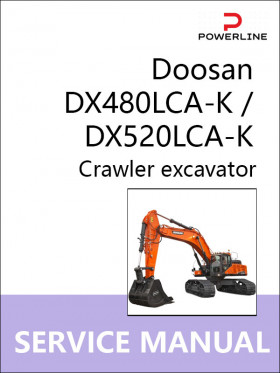 Книга по ремонту экскаватора Doosan DX480LCA-K / DX520LCA-K в формате PDF (на английском языке)