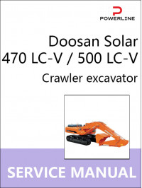 Doosan Solar 470 LC-V / 500 LC-V, руководство по ремонту и эксплуатации экскаватора в электронном виде (на английском языке)