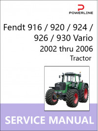 Fendt 916 / 920 / 924 / 926 / 930 Vario c 2002 по 2006 год, руководство по ремонту и эксплуатации трактора в электронном виде (на английском языке)