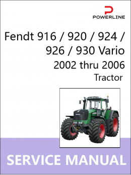 Fendt 916 / 920 / 924 / 926 / 930 Vario c 2002 по 2006 год, руководство по ремонту и эксплуатации трактора в электронном виде (на английском языке)