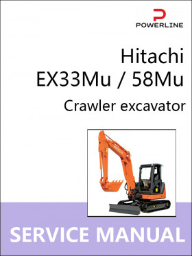 Книга по ремонту экскаватора Hitachi EX33Mu / 58Mu в формате PDF (на английском языке)