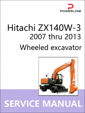 Книга по ремонту экскаватора Hitachi ZX140W-3 с 2007 по 2013 год в формате PDF (на английском языке)